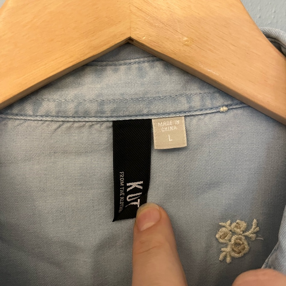 Kut from the Kloth Embroidered Button Down Shirt - Picture 2 of 3